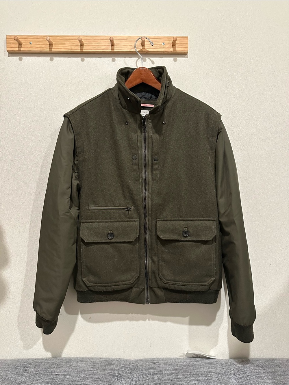 Apolis Transit Issue Cameraman Jacket Men's Size Medium Army Green Full Zip Coat